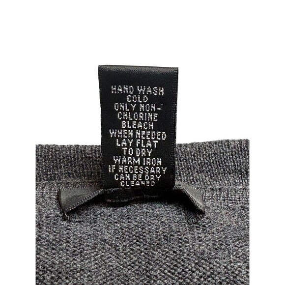 Only Mine Women Merino Wool Cardi Gray M Ruffle Trim Cozy Academia Cottagecore - Picture 6 of 7